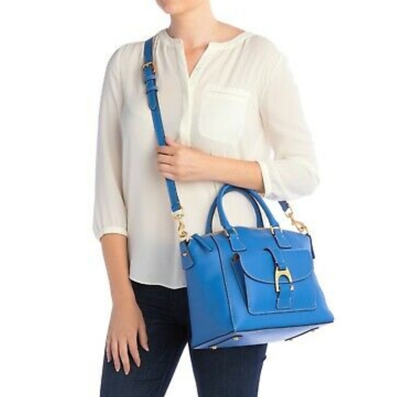 Dooney & Bourke Royal Blue Naomi Leather Satchel - Picture 10 of 11